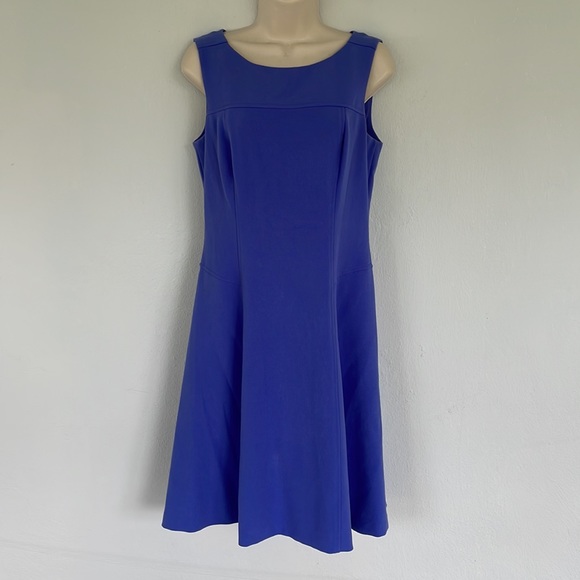 White House Black market purple sleeveless knee length fit & flare dress size 4 - Picture 2 of 13